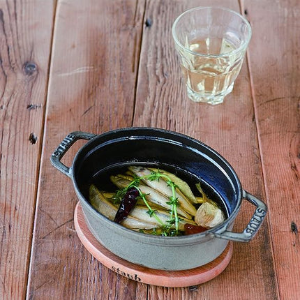 Staub La Cocotte Oval 40509-478 Pico Cocotte Oval Black 5.9 inches (15 cm) Small, Both Handed Casting, Enameled Pot, Induction Compatible, Japanese Authentic Product