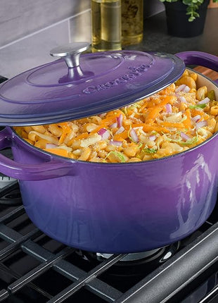 Crock-Pot Artisan Round Enameled Cast Iron Dutch Oven, 7-Quart, Lavender Purple