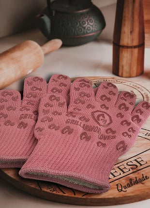 Grill Armor Oven Gloves – 932°F Heat, Fire & Cut Resistant Mitts for BBQ, Grill, Cooking, Grilling, Baking, Smoker & Fire Pit