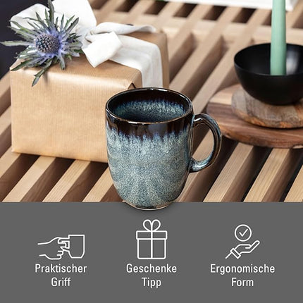 Villeroy & Boch – Lave Gris Mug with Handle, 13.5 oz, Stoneware, Dishwasher and Microwave Safe, Grey