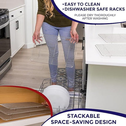 KITCHENATICS Jelly Roll Cooling Rack for Baking, Heavy-Duty Stainless Steel Baking Rack, Oven Safe Rack for Cooking, Food-Safe Bacon Rack, Cookie Cooling Rack Fits Jelly Roll Sheet Pan 10" x15" IN