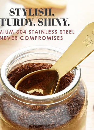 Apace Living Coffee Scoop (Set of 2) - 2 Tablespoon (2 Tbsp / 1/8 Cup / 1 oz) - The Best Stainless Steel Measuring Spoons for Coffee, Tea, and More