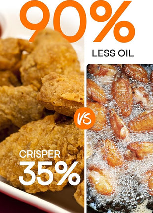 Nuwave Brio 15.5Qt Air Fryer Rotisserie Oven, X-Large Family Size, Powerful 1800W, 4 Rack Positions, 50°-425°F Temp Controls, 100 Presets & 50 Memory, Integrated Smart Thermometer, Linear T Technology