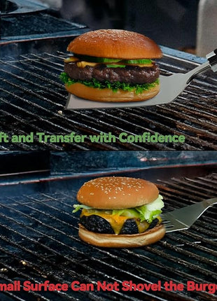 Stainless Steel Spatula Set of 3, Heavy Duty Small Metal Spatula for Cooking Cast Iron Skillet with Heat-resistant Handle, Fish Turner Flipper for Pancake Burger Egg Cooking Spatulas BBQ Grill Griddle