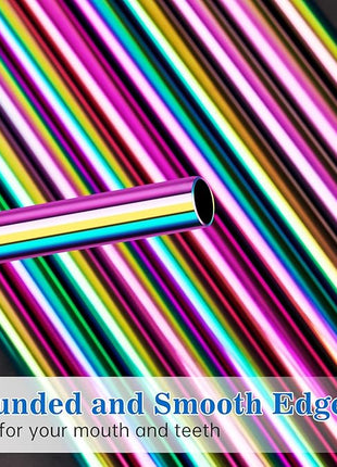 Tomorotec 40oz Straws, 14PCS Stainless Steel Replacement Straws for Stanley 40oz Adventure Quencher Travel Tumblers w/Cleaning Brushes 2PCS, Food-Grade, Dishwasher Safe for Smoothies (Metallic)