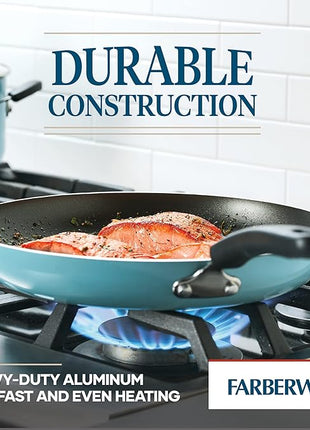 Farberware Cookstart DiamondMax Nonstick Frying Pan/Skillet, Dishwasher Safe, 12 Inch - Aqua