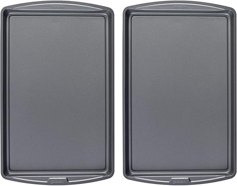 GoodCook Everday Nonstick Carbon Steel 17 x 11-Inch Baking Sheet Set, 2 Pack – Medium Sized Carbon Steel Cooking Pans, Bakeware Set, Cookie Sheets for Baking, Oven Pan Set
