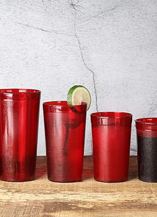 New Star Foodservice | Restaurant-Grade Beverage Tumblers (Red Set of 12, 20 oz)