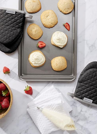 KitchenAid Asteroid Mini Oven Mitt Set, 5.5"x8", Black, 2 Piece