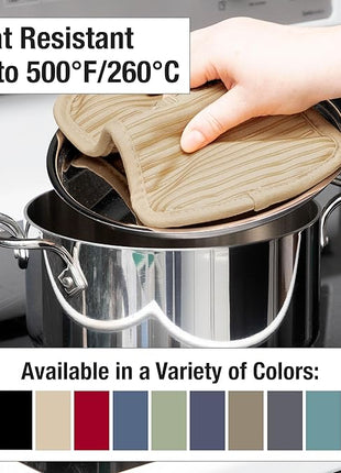All-Clad Premium Pot Holder & Hot Pad: Heat Resistant to 500 Degrees - 100% Cotton, 10"x6.25" Hot Pad for Kitchen and Barbeque, (2-Pack), Cappuccino