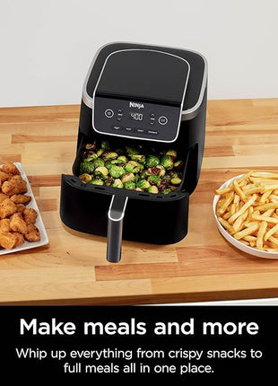 Ninja | Air Fryer | 4-in-1 Pro Air Fry, Roast, Reheat, Dehydrate | 5QT Capacity fits up to 4lbs of French Fries | 400F Max Temp | Nonstick Basket & Crisper Plate | 120V | Grey | AF141