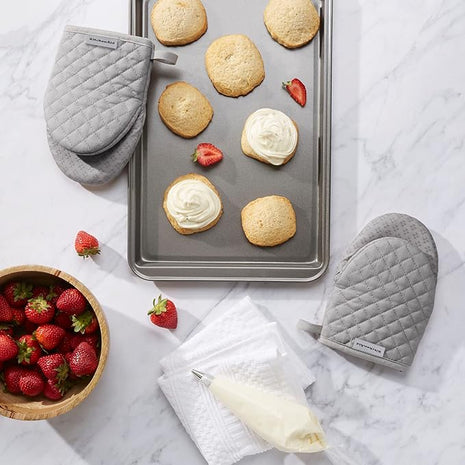 KitchenAid Asteroid Mini Oven Mitt Set, 5.5"x8", Grey, 2 Piece