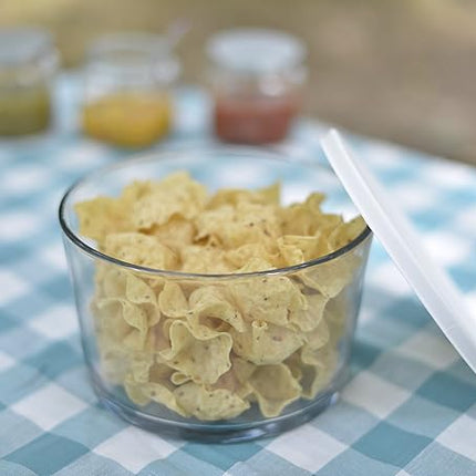 Anchor Hocking Glass Trifle Bowl with Lid, 104 oz Glass Salad Bowl with Plastic Lid