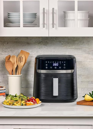 BLACK+DECKER Purifry 8QT Air Fryer, Crispy Deep Fried Taste without the Fat, Plus Bake, Dehydrate, and Keep Food Warm, Digital Touchscreen and Auto Shut-Off