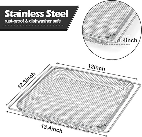 Air Fryer Oven Basket, Original Replacement Baking Trays for NINJA SP300 SP301 SP351 Foodi Digital Air Fryer Oven, Mesh Basket, Ideal Accessories (for SP300 / SP301 Series)