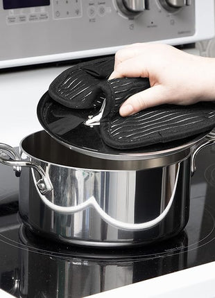 All-Clad Premium Pot Holder & Hot Pad: Heat Resistant to 500 Degrees - 100% Cotton, 10"x6.25" Hot Pad for Kitchen and Barbeque, (1-Pack), Black