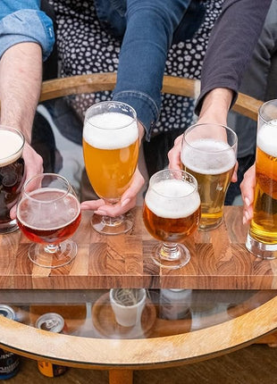 Libbey Craft Brews Assorted Beer Glasses Set of 6 with Gift Box – Lead‑Free Specialty Beer Glassware for IPA, Stout, Wheat, Lager, Sour & High‑ABV – Dishwasher Safe