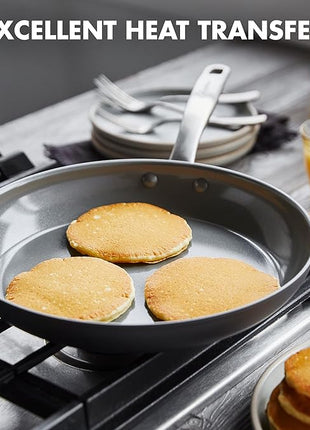 GreenPan Chatham Hard Anodized Healthy Ceramic Nonstick, 12" Frying Pan Skillet, PFAS-Free, Dishwasher Safe, Oven Safe, Gray