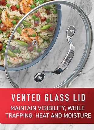 T-fal Platinum Non Stick Cookware Set 12 Piece, Induction, Oven Broiler Safe 500F, Kitchen Cooking Set W/Fry Pans, Saucepans, Saute Pan, Dutch Oven, Utensils, Pots and Pans, Dishwasher Safe, Slate