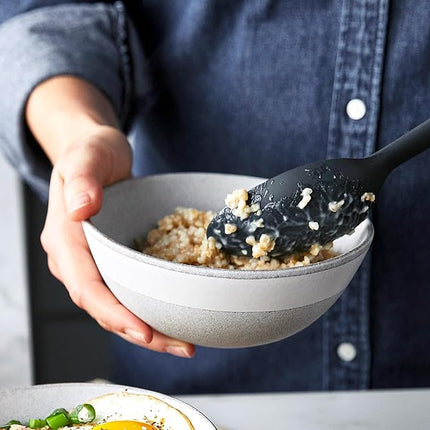 GreenPan Silicone Ultimate Spoon, Mixing Stirring Serving, Cooking Kitchen Utensil, Flexible Rubber Nonstick Cookware, Rigid Steel Core, Heat-Resistant, Anti-Slip Handle BPA-Free Dishwasher Safe, Gray