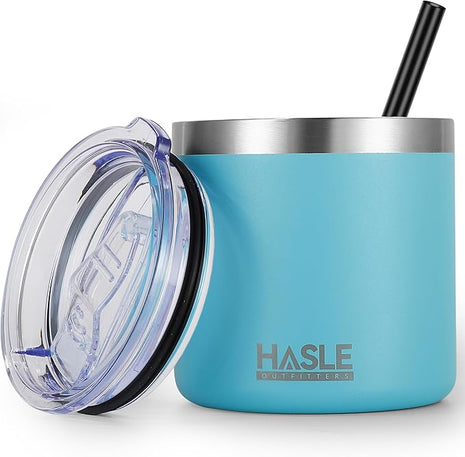 HASLE OUTFITTERS 10oz Insulated Tumblers with Lid and Straw,Stainless Steel Tumbler Travel Coffee Mug,Double Wall Reusable Tumbler Cup for Iced and Hot Drinks(Mint Green,1 Pack)