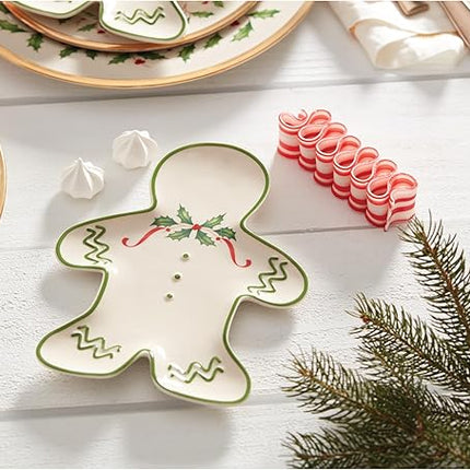 Lenox Dinnerware Set, Holiday Gingerbread Man Accent Plate, Service for 1, 8 Inch Porcelain Plate Perfect for Christmas Hosting, Dishwasher Safe, Christmas Decor, Gingerbread Man (Multicolor, 1 Piece)