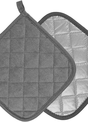Pot Holders Cotton Made Machine Washable Heat Resistant Potholder, Pot Holder, Hot Pads, Trivet for Cooking and Baking (5, Dark Grey)