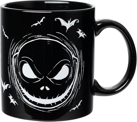 Silver Buffalo Disney Tim Burton's The Nightmare Before Christmas Jack Skellington Face What a Wonderful Nightmare Glow in the Dark Ceramic Mug, 20 Ounces