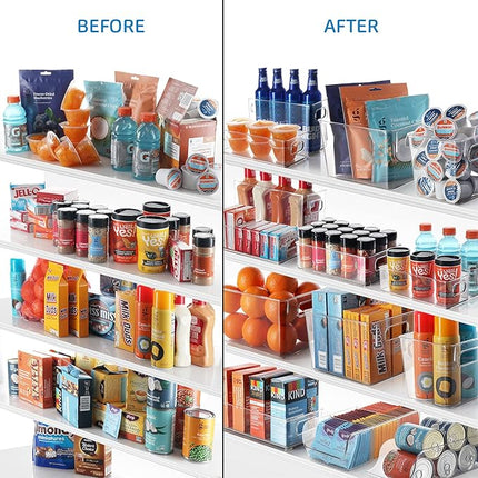STORAGEBUD Fridge Organizer - 2 Pieces Refrigerator Organizer Bins - Pantry Organization and Storage for Fridge & Refrigerator- BPA Free Freezer Organizer Bins