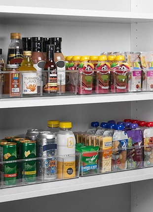 ClearSpace Plastic Pantry Organization and Storage Bins with Removable Dividers – Perfect Kitchen Organization or Kitchen Storage – Refrigerator Organizer Bins, Cabinet Organizers (4 Pack XL)