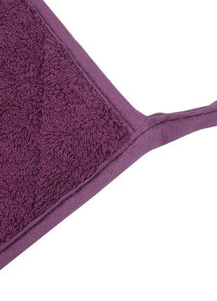 100% Cotton Kitchen Everyday Basic Terry Pot Holder Heat Resistant Coaster Potholder for Cooking and Baking Set of 5 Grape