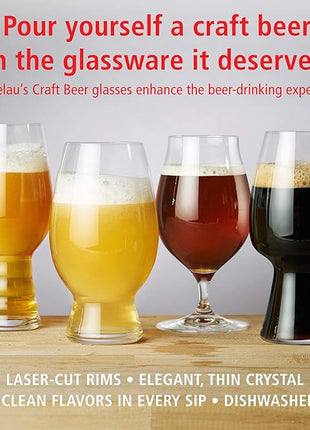 Spiegelau IPA Beer Glasses, European Made Drinking Glass for Craft Beers, Cocktails, Sodas, Iced Beverages, Smoothies, Milkshakes, Kitchen Glassware, Home Bar Accessories19.1 oz, Set of 6