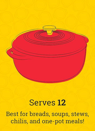 Lodge 6 Quart Enameled Cast Iron Dutch Oven with Lid – Dual Handles – Oven Safe up to 500° F or on Stovetop - Use to Marinate, Cook, Bake, Refrigerate and Serve – Island Spice Red