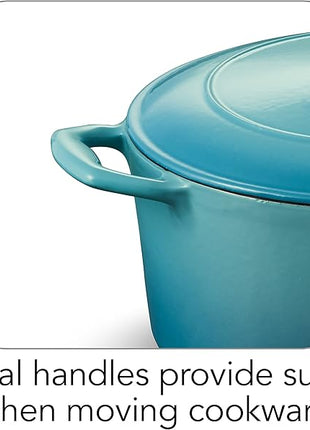 Tramontina Bestow Enameled Cast Iron Dutch Oven Pot with Lid, Round 5.5-quart, Medium Blue