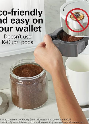 Hamilton Beach 2-Way Programmable Coffee Maker, 12 Cup Glass Carafe And Single Serve Coffee Maker, White with Stainless Steel Accents, 49933