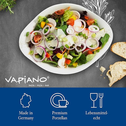 Villeroy & Boch VAPIANO Salad Bowl, 2 Pieces, Premium Porcelain, White