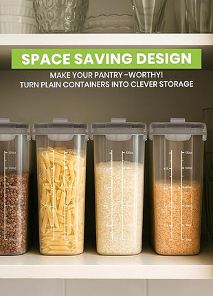Utopia Kitchen Cereal Containers Storage Set – 4 Pack 4L(135.2 oz) Airtight Food Storage Containers with Lids, BPA-Free Cereal Dispensers for Pantry Organization and Storage (Clear)