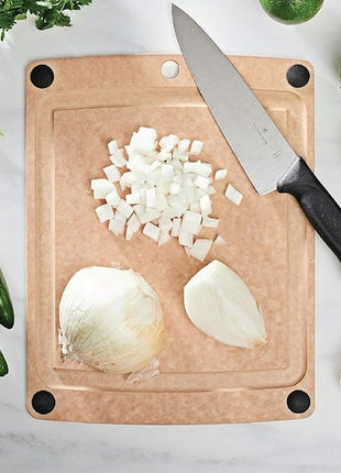 Epicurean All-In-One Cutting Board with Non-Slip Feet and Juice Groove, 14.5" × 11.25", Natural/Black