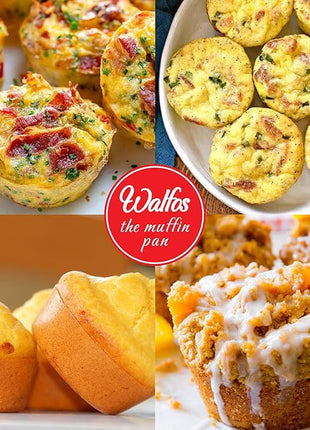 Walfos Silicone Muffin Pan - 6 Cup Non-Stick Silicone Cupcake Pan, Just PoP Out! Food Grade and BPA Free Baking Cups, Perfect for Egg Muffin, Cupcake, Dishwasher Safe (2 Pack Muffin Pan)