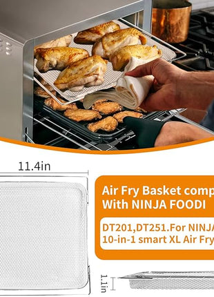 Air Fryer Oven Basket Replacement Baking Trays for Ninja Foodi DT251 DT201 Series Air Fryer Oven, Mesh Basket，Air Fryer Accessories for Ninja Foodi 10-in-1 Smart XL Air Fry Oven