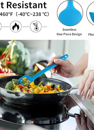 Anaeat Silicone Spatula Set of 5 - Seamless One-Pieces Design, Non-Stick Rubber Spatulas BPA Free Kitchen Scraper Flexible for Easy Baking, Cooking, Scraping & Mixing, Heat Resistant & Dishwasher Safe