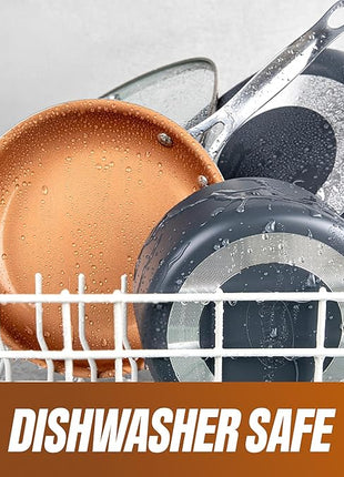 Gotham Steel True 20 Pc Ceramic Cookware Set Nonstick, Ceramic Pots and Pans Set Non Stick with Deep Square Pan Set & Bakeware Set, Non Toxic PFOA PFOS Free, Oven & Dishwasher Safe, No Cheater Pieces