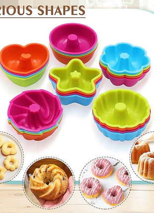 To encounter 31 Pieces Silicone Baking Pans Set, Nonstick Bakeware Sets, Non-Stick Silicone Molds, with Metal Reinforced Frame More Strength, Navy Blue