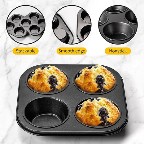 Air Fryer Muffin Pan, 2 Pack Cupcake Molds for Air Fryer Toaster Oven, Nonstick Cupcake Baking Pan for Counter Top Oven Small Oven