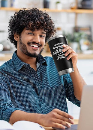 NOWWISH Gifts for Men, Inspirational Gift Tumbler, Birthday Gifts for Men Dad Father Husband Boyfriend Best Friend - Black 20oz