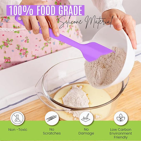 NEXTOP Silicone Spatula 8 Piece Set, Heat-Resistant Non-stick Rubber Spatulas Heat Resistant Seamless One Piece Design Non-Stick Flexible Scrapers Baking Mixing (8.3" Inches)