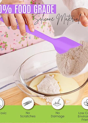 NEXTOP Silicone Spatula 8 Piece Set, Heat-Resistant Non-stick Rubber Spatulas Heat Resistant Seamless One Piece Design Non-Stick Flexible Scrapers Baking Mixing (11 Inches)