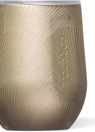 Corkcicle Stemless Wine Tumbler - Keeps Drinks Cold for 6 Hours - Triple-Insulated Stainless Steel - Non-Slip Base - Summer Drinkware Gift - Keeps Drinks Ice Cold - 12 oz - Champagne Dreams