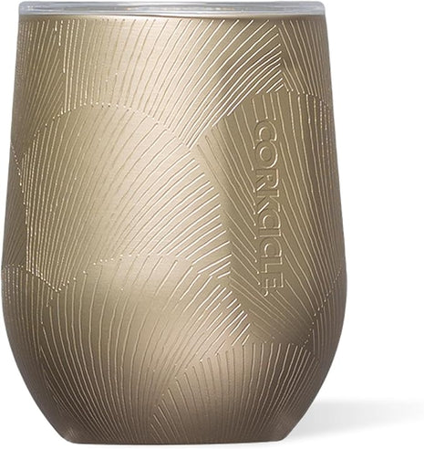 Corkcicle Stemless Wine Tumbler - Keeps Drinks Cold for 6 Hours - Triple-Insulated Stainless Steel - Non-Slip Base - Summer Drinkware Gift - Keeps Drinks Ice Cold - 12 oz - Champagne Dreams