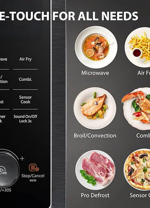 TOSHIBA Countertop Microwave Oven Air Fryer Combo, Inverter, Convection, Broil, Speedy Combi, Even Defrost, Humidity Sensor, Mute Function, 27 Auto Menu&47 Recipes, 1.0 cu.ft/30QT, 1000W